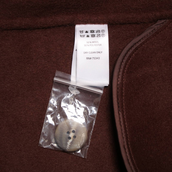 Joie Chocolate Brown Wool Blend Coat Mid Length Wool Jacket Peacoat Size S - Picture 9 of 12